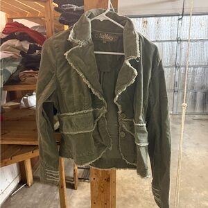 Ashley By 26 International Women's Distressed Olive Blazer